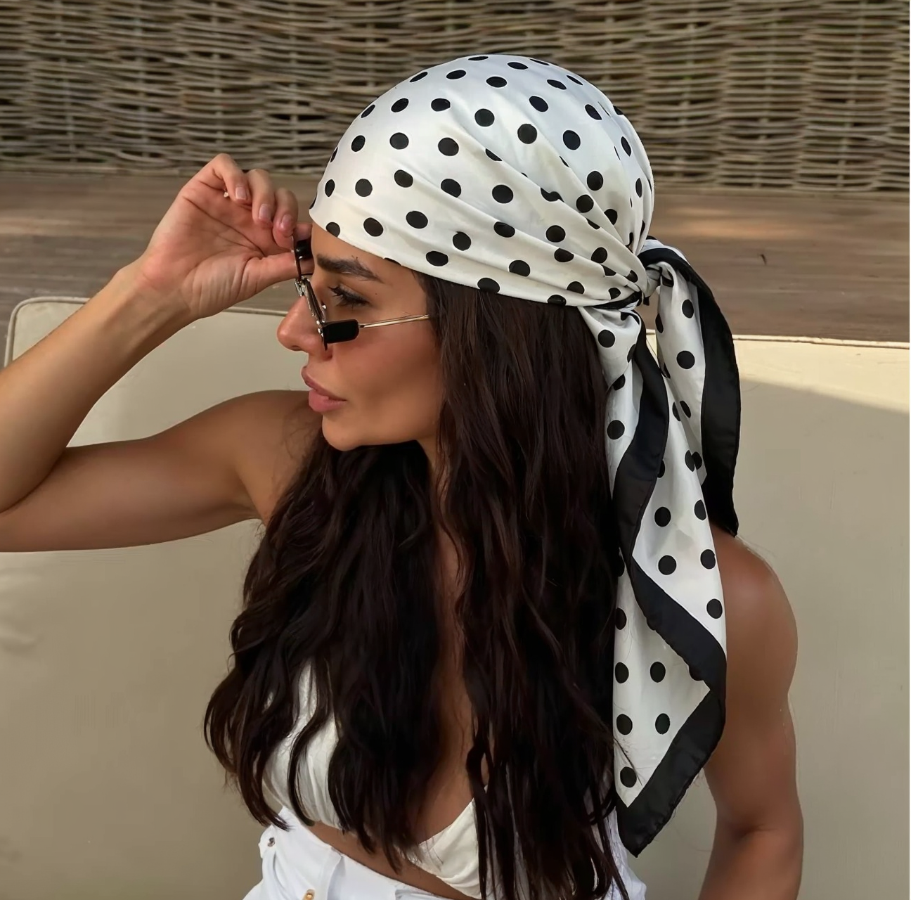 Silk Dot Print Head Wrap