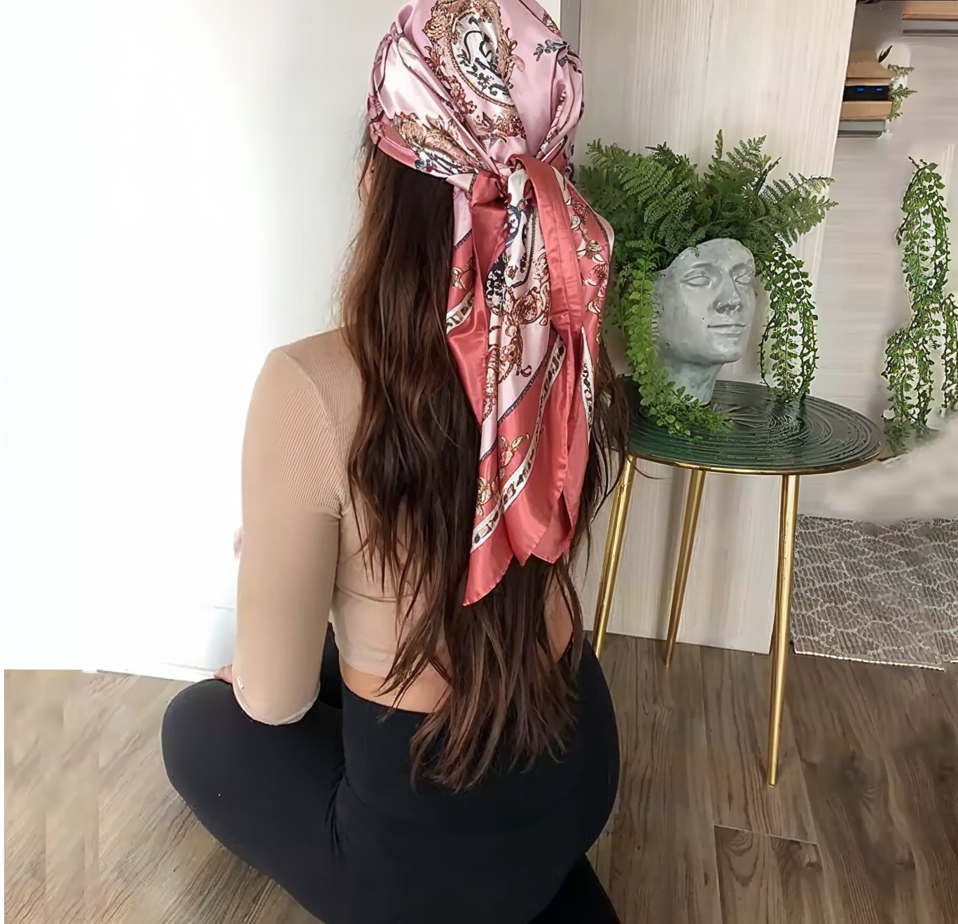 Square Silk Head Scarf