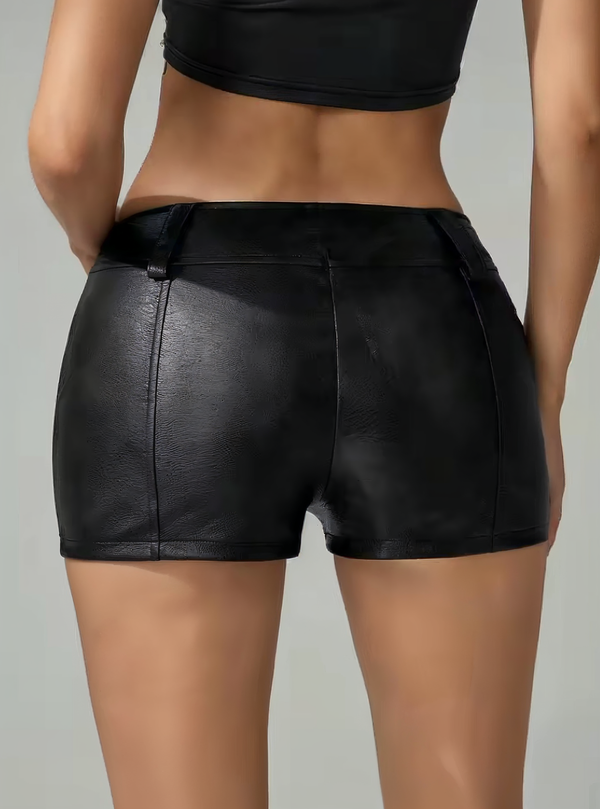 Sleek Leather Mini Shorts