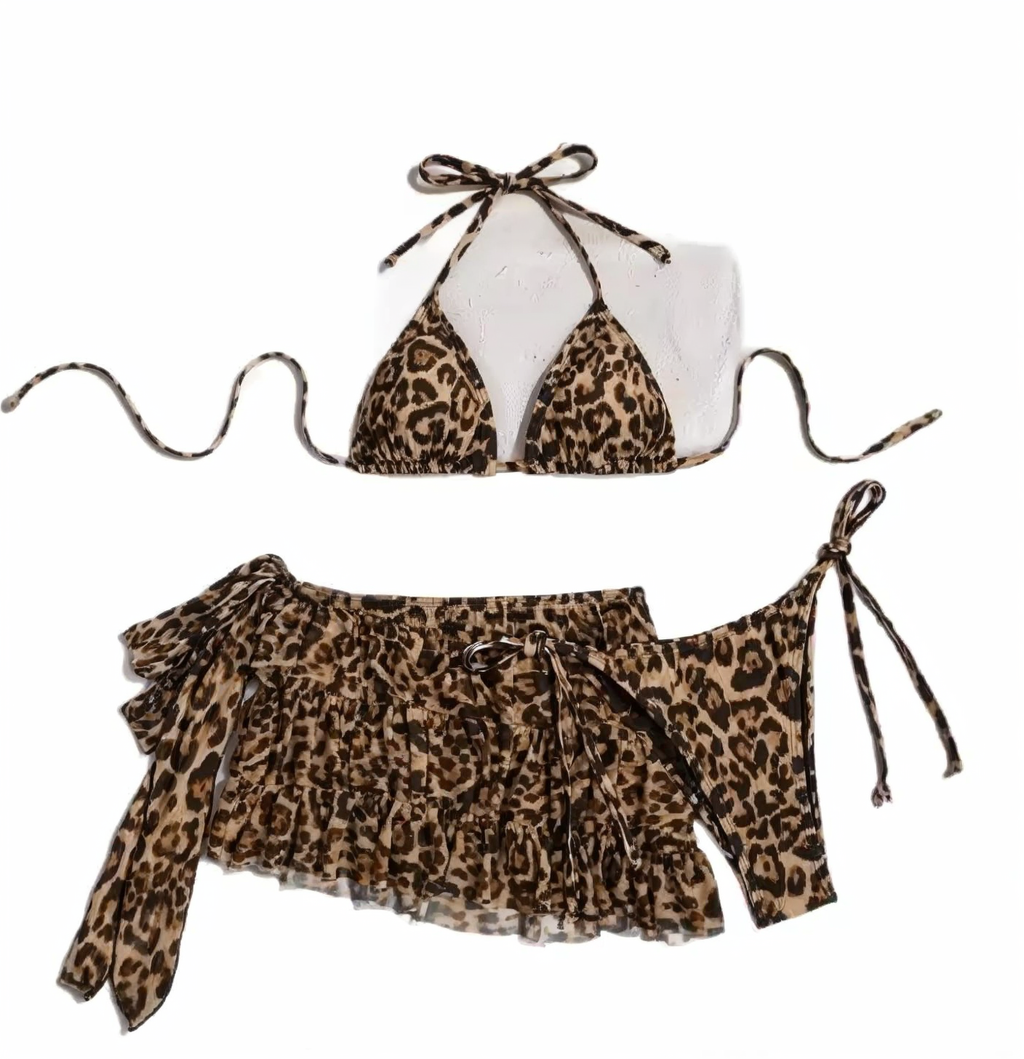 Leopard print 3-Piece Tankini