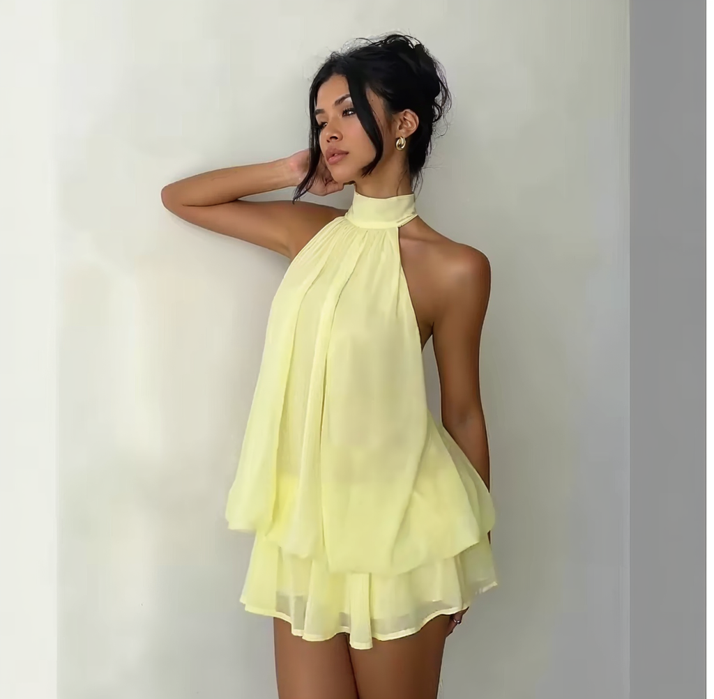 Backless Mini Skirt